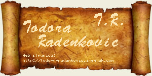 Todora Radenković vizit kartica